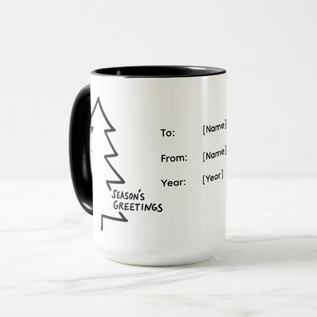 Personalized Christmas Mug – Season’s Greetings Mugg (Framsida vänster)