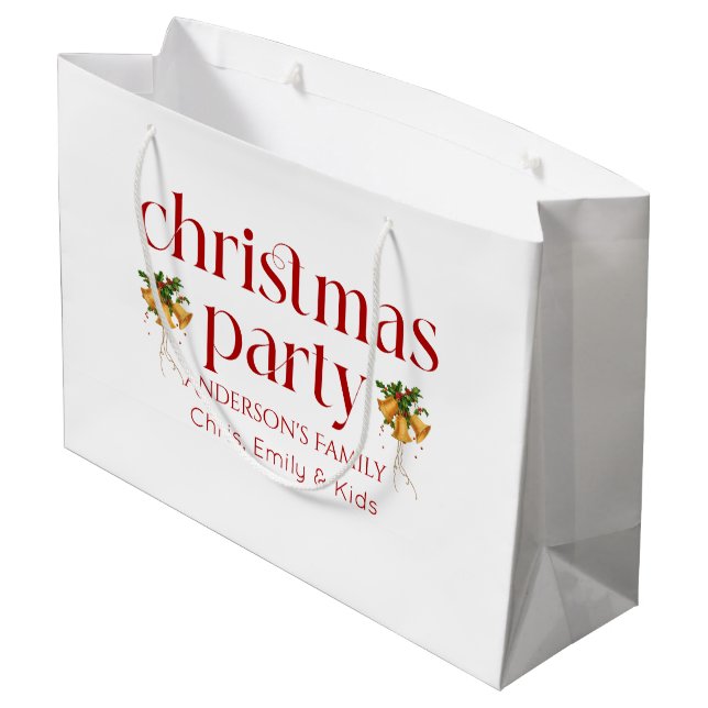 Personalized Christmas Party Red Retro Typography (Baksidan Vinklad)
