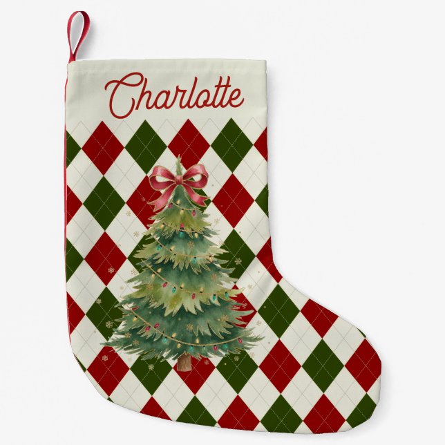 Personalized Christmas Pattern Design Liten Julstrumpa (Framsidan)