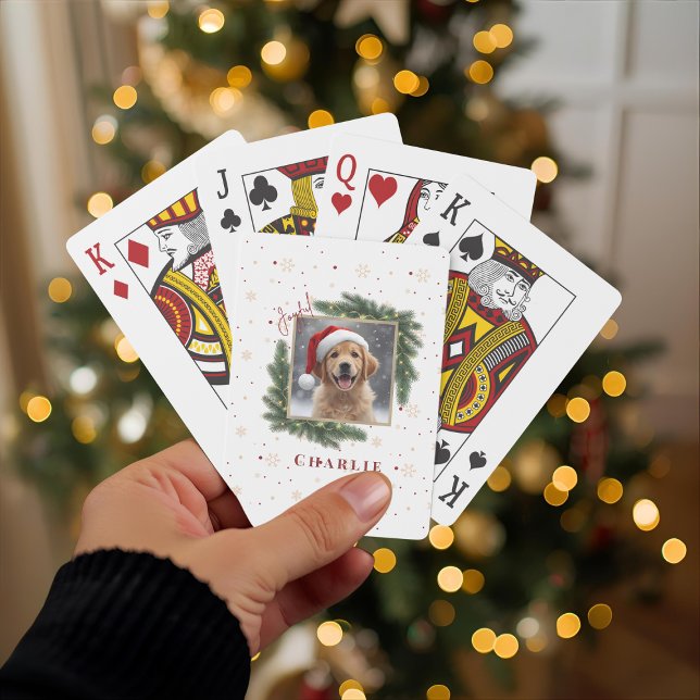 Personalized Christmas Pet Photo – Holiday  Casinokort (Skapare uppladdad)