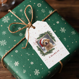 Personalized Christmas Pet Photo – Holiday  Presentetikett