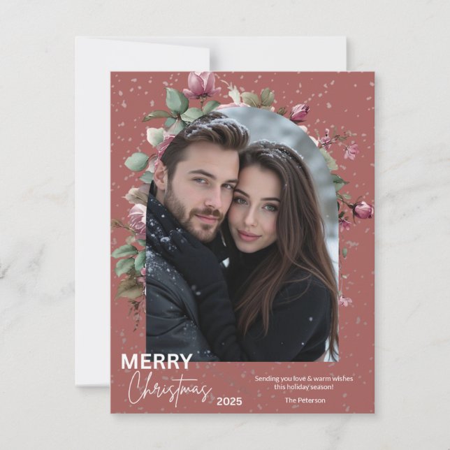 Personalized Christmas Photo Card - Holiday  Tack Kort (Framsida)