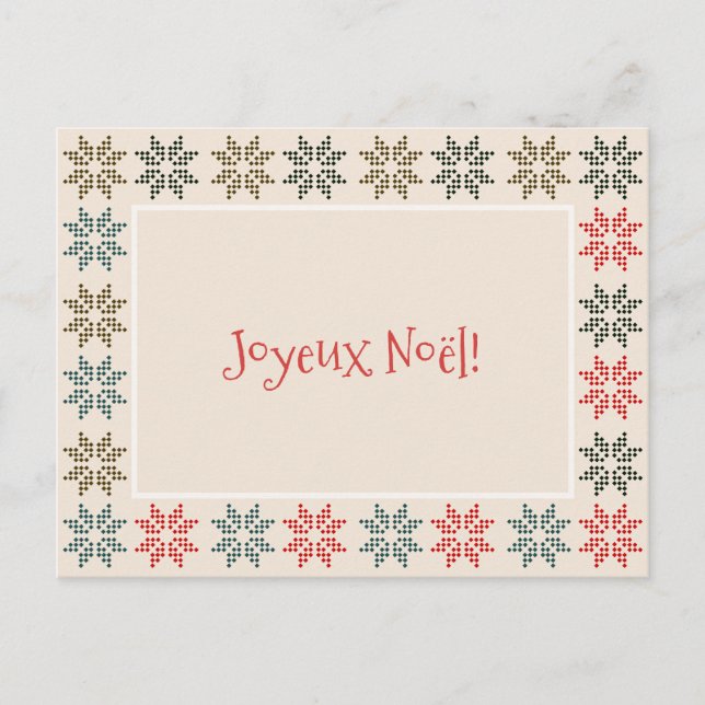 Personalized Christmas Poinsettia Holiday Postcard Helg Vykort (Framsida)
