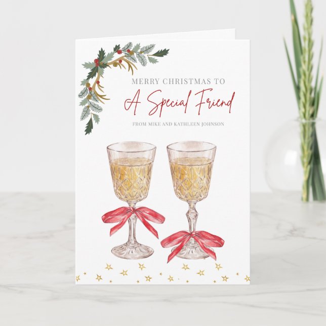Personalized Christmas Special Friend Holiday Card Helgkort (Framsida)