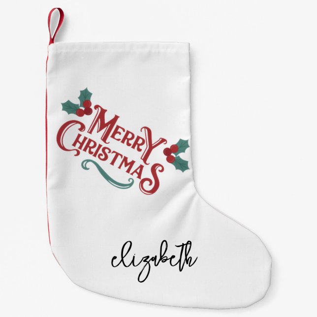 Personalized Christmas Stocking|Custom Decoration  Liten Julstrumpa (Framsidan)