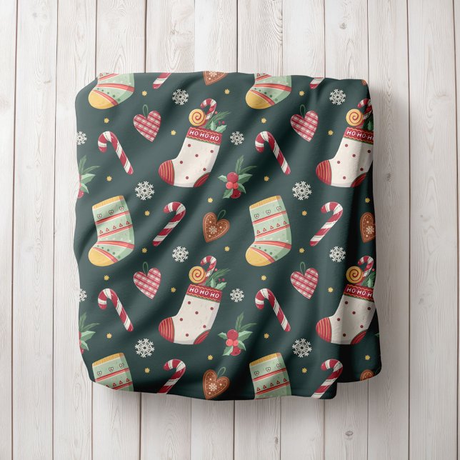 Personalized Christmas Stockings Fleece Blanket (Skapare uppladdad)