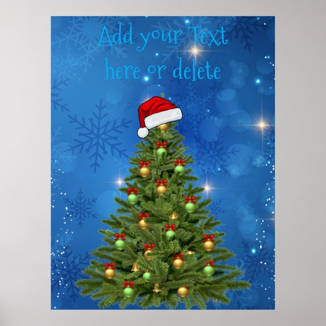 Personalized Christmas Tree Snowflake Wall Poster (Framsidan)