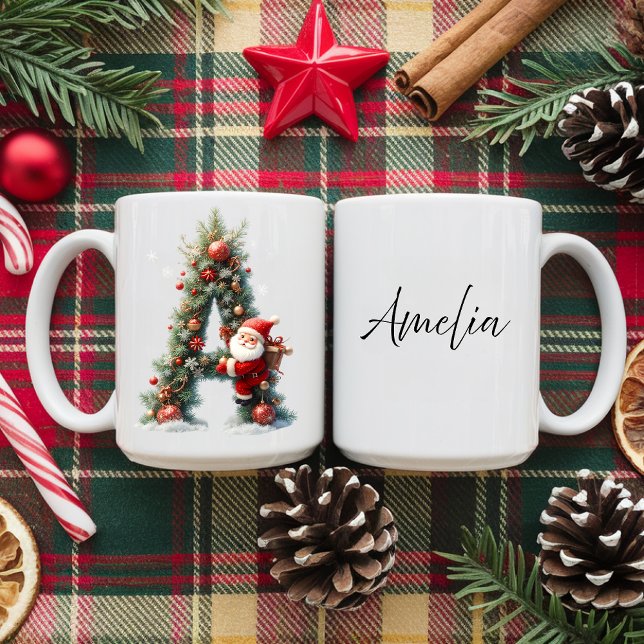 Personalized Christmas with Letter A | Santa  Kaffemugg (Skapare uppladdad)