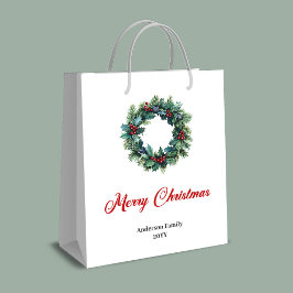Personalized Christmas wreath bag for festive gift