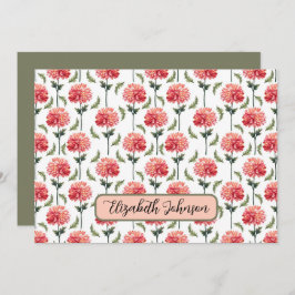 Personalized Chrysanthemum Botanical Note Card Anteckningskort