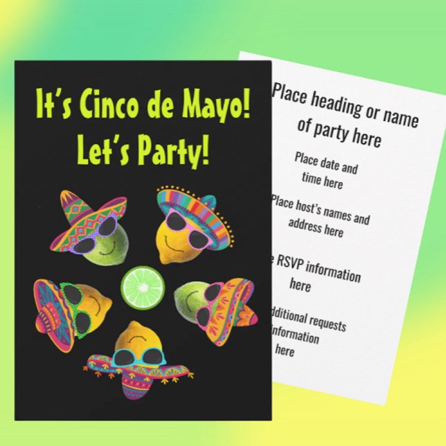 Personalized Cinco de Mayo Fiesta Lemon Lime  Inbjudningar (Customize for any occasion!)