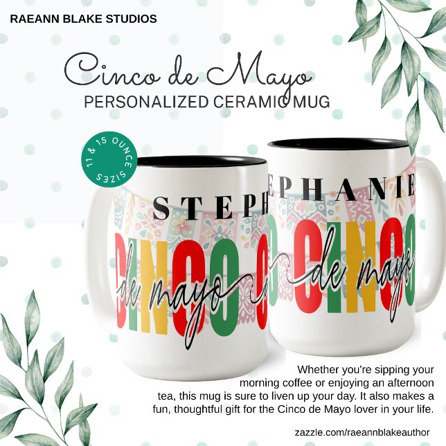 Personalized Cinco de Mayo Two-Tone Mug Två-Tonad Mugg (Skapare uppladdad)