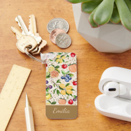 Personalized citrus Brown and beige pattern Nyckelring