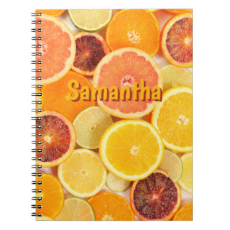 Personalized Citrus Notebook | Fresh Fruit School Anteckningsbok