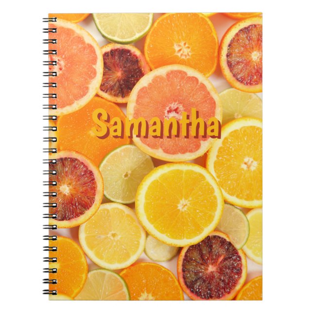 Personalized Citrus Notebook | Fresh Fruit School  Anteckningsbok (Framsidan)