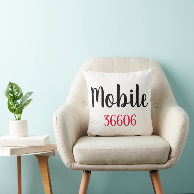 Personalized City, Zip Throw Pillow Kudde (Stol)