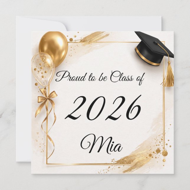 Personalized Class of 2026 Graduation Name Card (Framsida)