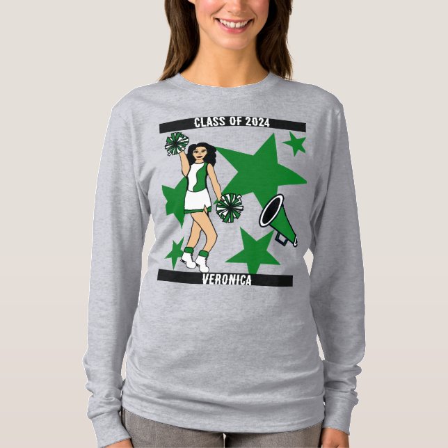 Personalized Class of Cheer Shirt Green 2 T (Framsida)