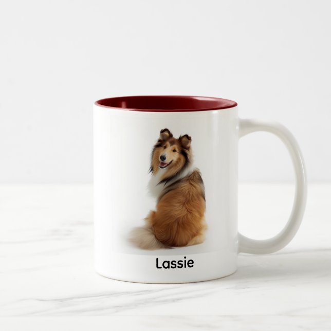 Personalized Collie “I Own You” Två-Tonad Mugg (Höger)