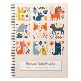 Personalized Colorful Cute Dogs Notebook Anteckningsbok