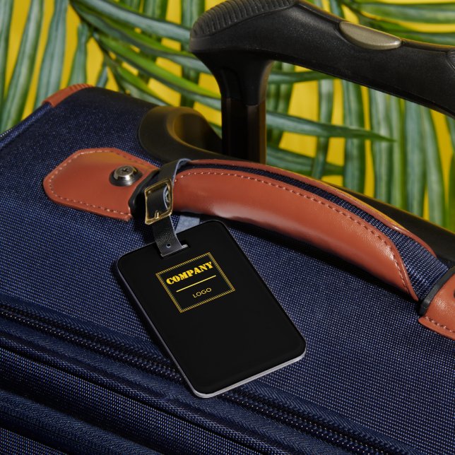 Personalized Company Black Modern Custom Business Bagagebricka (Framsida Insitu 1)