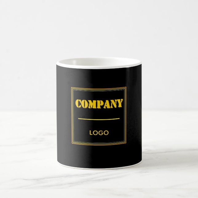 Personalized Company Black Modern Custom Business Kaffemugg (Center)
