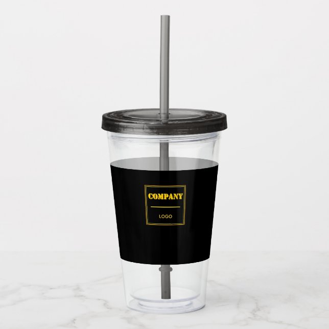 Personalized Company Black Modern Custom Business Take Away Mugg (Framsida)