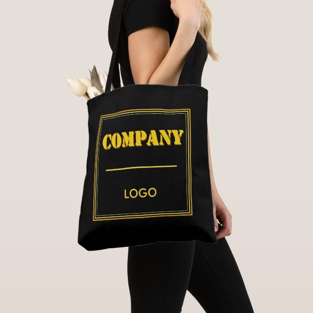 Personalized Company Black Modern Custom Business Tygkasse (Närbild)