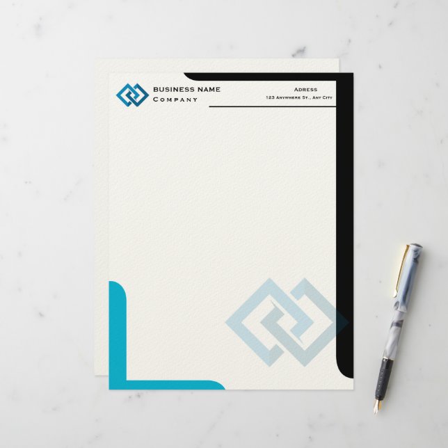 Personalized Company Logo Professional Letterhead Brevhuvud (Fram/Back In Situ)