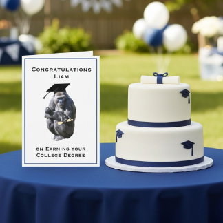 Personalized Congratulations Degree Funny Gorilla Kort