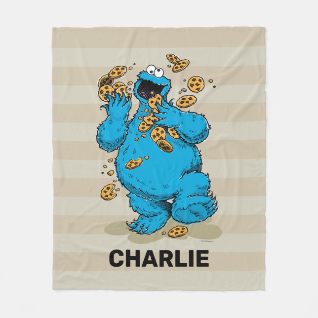 Personalized Cookie Monster Crazy Cookies  Fleece (Framsidan)