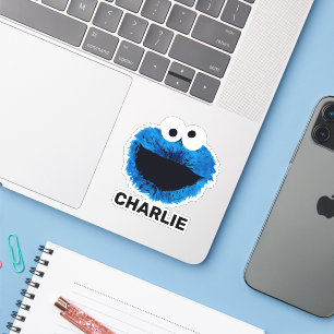 Personalized Cookie Monster Watercolor Klistermärken