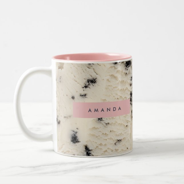 Personalized Cookies and Cream Pattern  Två-Tonad Mugg (Vänster)