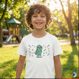 Personalized Cool Dinosaur Monster Back to School T Shirt