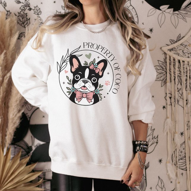 Personalized Coquette Hand Drawn French Bulldog T Shirt (Personalized Coquette Hand Drawn French Bulldog sweatshirt)