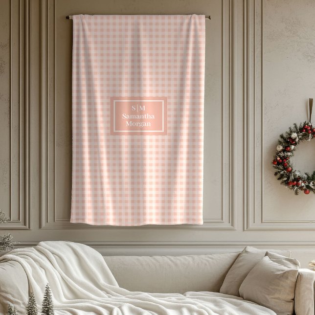 Personalized Coral Blanket Chic Gift for Her Fleecefilt (Personalized Coral Grey Blanket Chic Gift for Her)