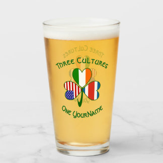 Personalized Costa Rican Irish American Shamrock Glaskopp