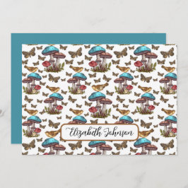 Personalized Cottagecore Botanical Note Card Anteckningskort