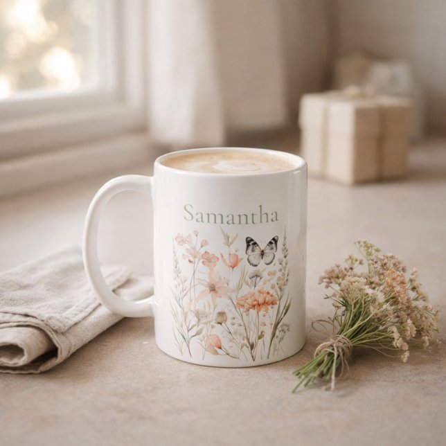 Personalized Cottagecore Wildflower Kaffemugg (Skapare uppladdad)