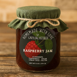 Personalized Country Farm Raspberry Jam Canning Runt Klistermärke