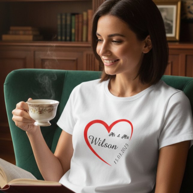 Personalized Couple Heart Shirt for Her  T (Skapare uppladdad)