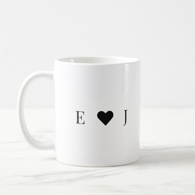 Personalized Couple Initial Mug | Heart Initial Kaffemugg (Vänster)