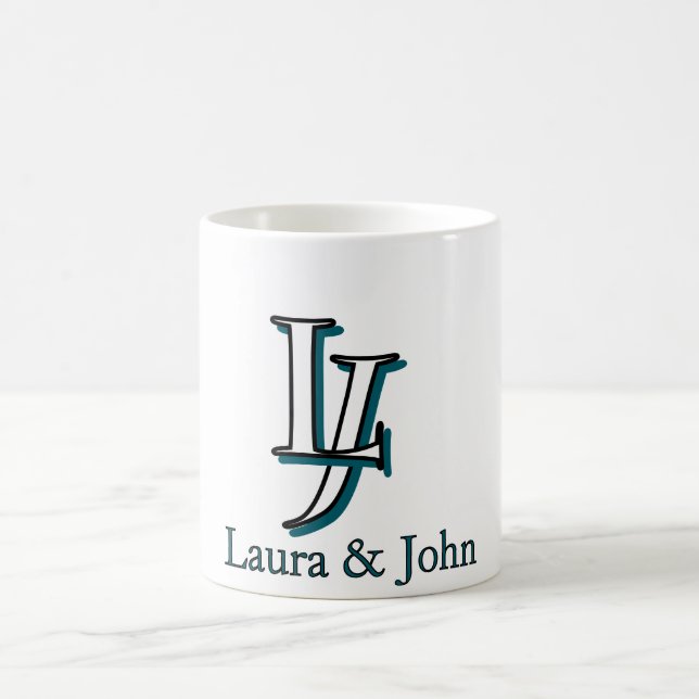 Personalized Couple Initials Mug Valentine Gift Kaffemugg (Center)