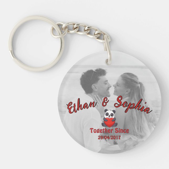 Personalized Couple Keychain with Romantic Message (Framsidan)
