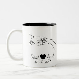 Personalized Couple Mug with Names & Date Två-Tonad Mugg