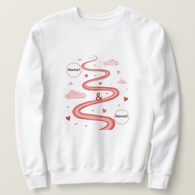 Personalized Couple Names Love Sweatshirt (Design framsida)