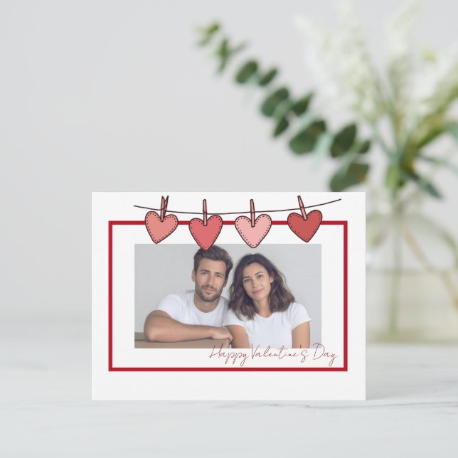 Personalized Couple Photo Valentine's Day Card Vykort (Stående Fram)