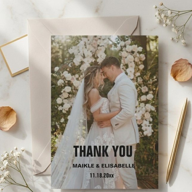 Personalized Couple Thank You Card – Custom Photo" Tack Kort (Skapare uppladdad)