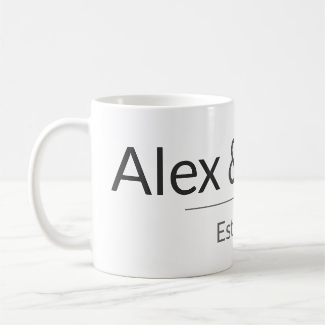 Personalized Couples Mug – Custom Names & Year Gif Kaffemugg (Vänster)