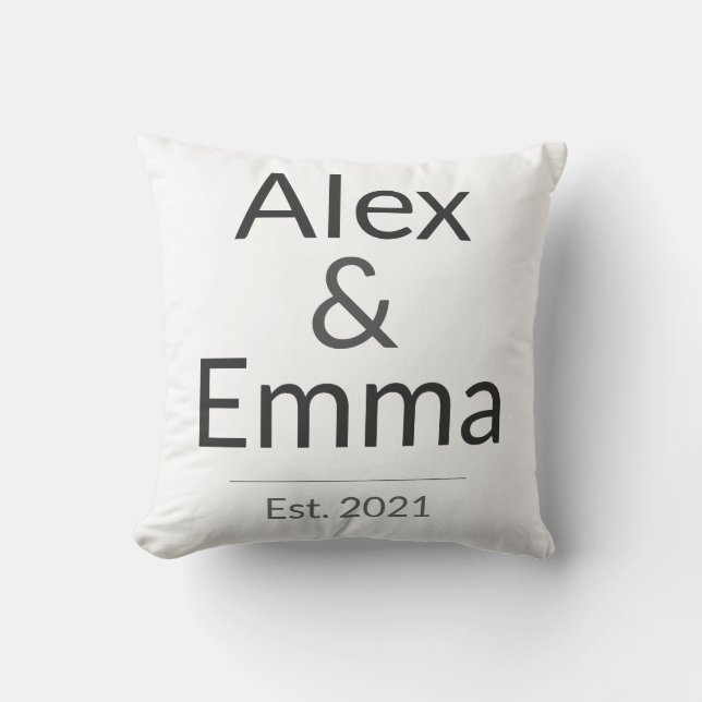 Personalized Couples Mug – Custom Names & Year Gif Kudde (Framsida)